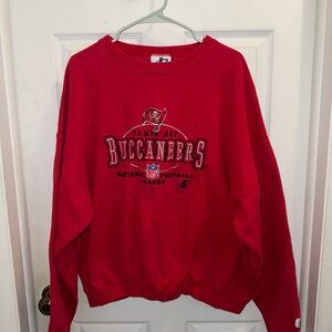 Logo Athletic Red Tampa Bay Buccaneers Crewneck Sweatshirt